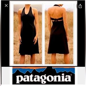 Patagonia black knee length travel dress